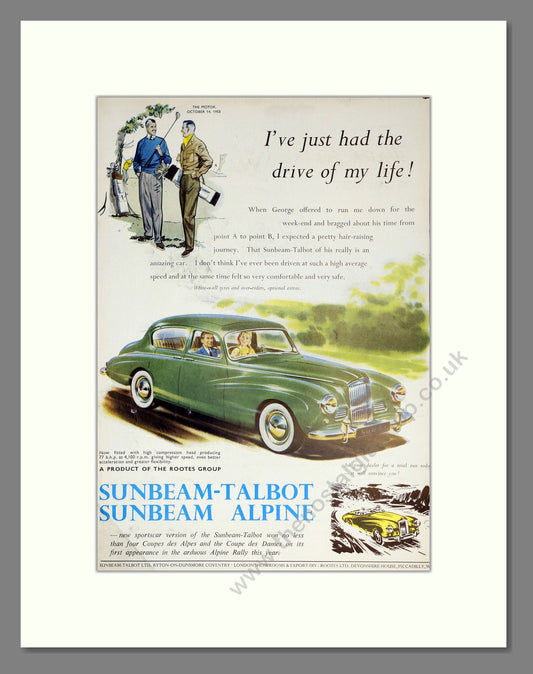 Sunbeam - Talbot And Alpine. Vintage Advert 1953 (ref AD61913)