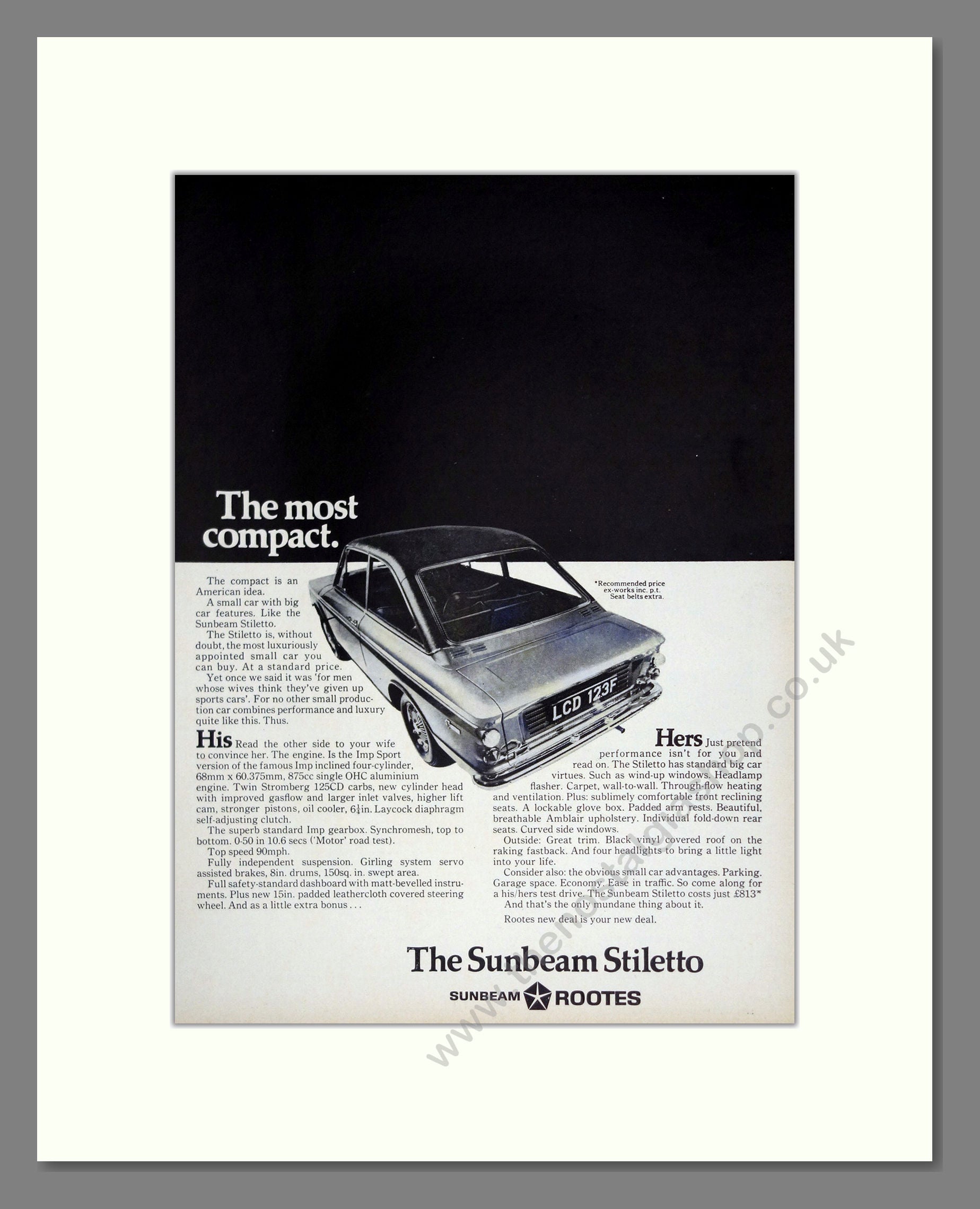 Sunbeam - Stiletto. Vintage Advert 1968 (ref AD61915)