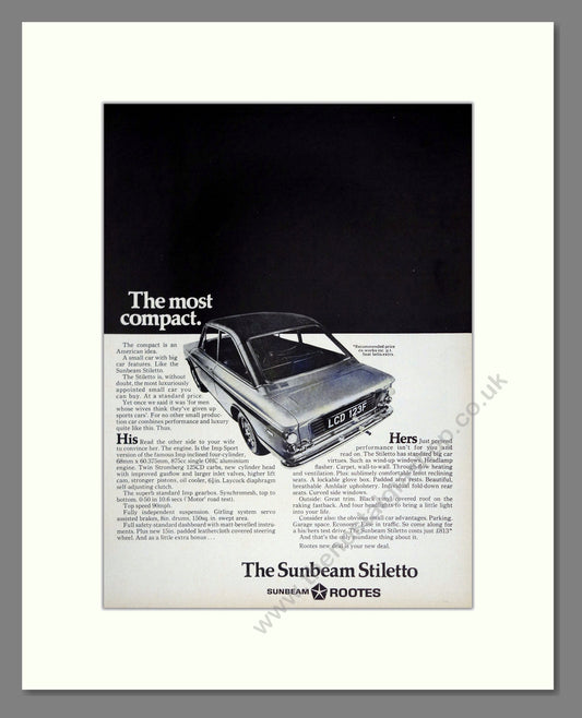 Sunbeam - Stiletto. Vintage Advert 1968 (ref AD61915)