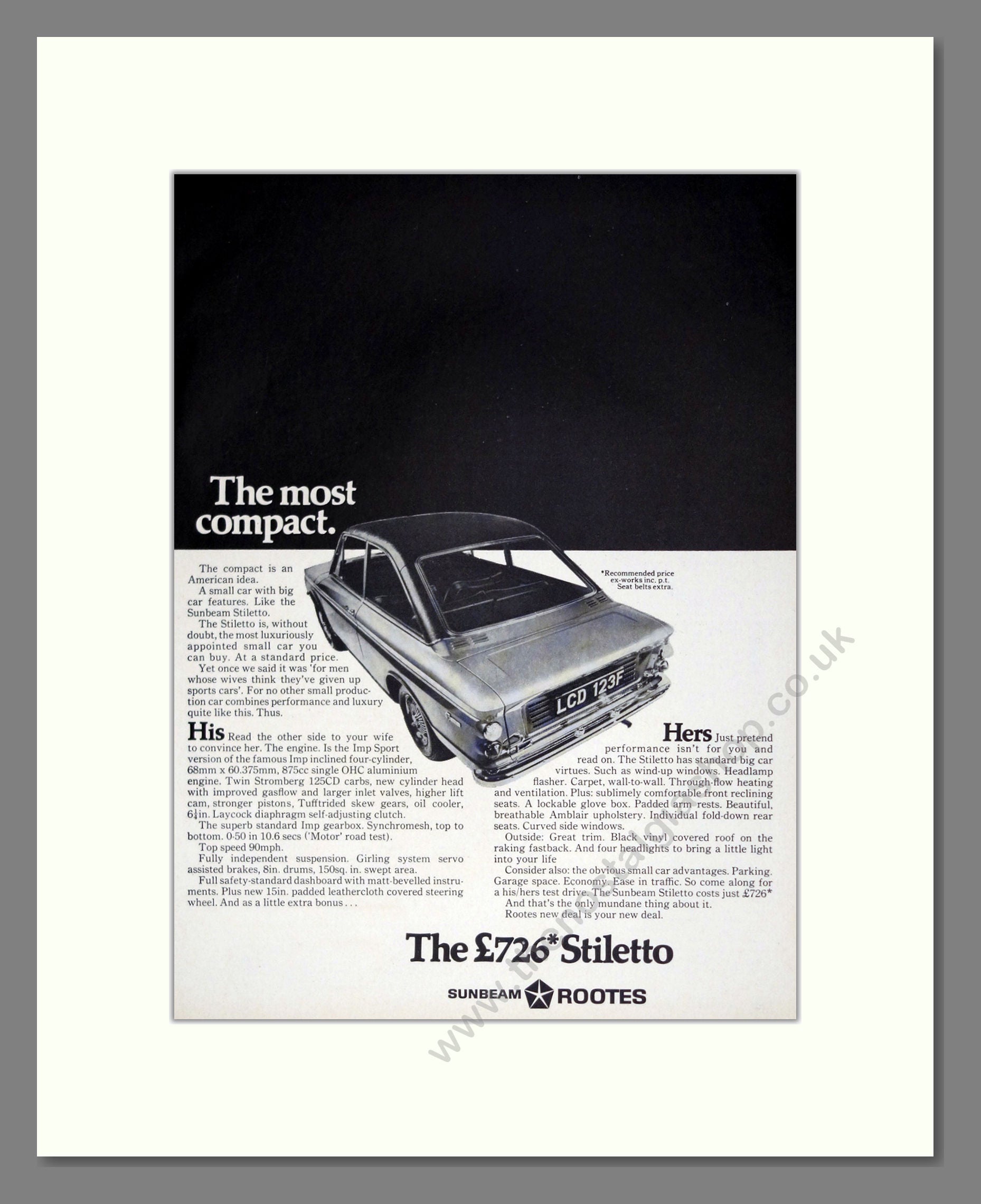 Sunbeam - Stiletto. Vintage Advert 1968 (ref AD61916)