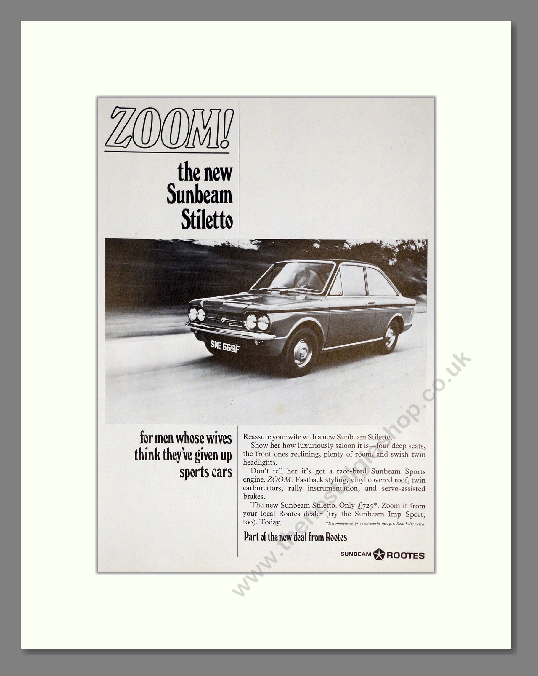 Sunbeam - Stiletto. Vintage Advert 1967 (ref AD61918)