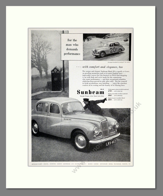 Sunbeam - MKIII. Vintage Advert 1955 (ref AD61927)