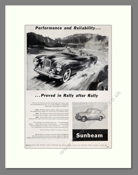 Sunbeam - MKIII. Vintage Advert 1955 (ref AD61931)