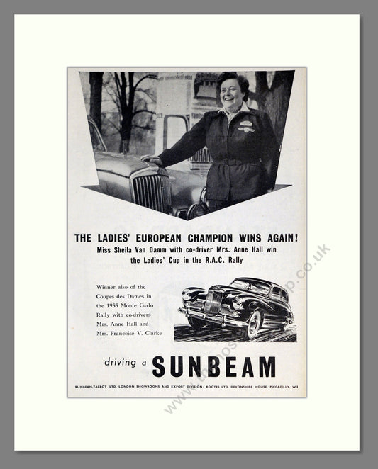 Sunbeam - Ladies Rally. Vintage Advert 1955 (ref AD61934)