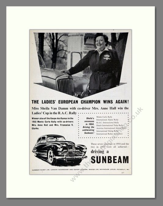 Sunbeam - Ladies Rally. Vintage Advert 1955 (ref AD61935)