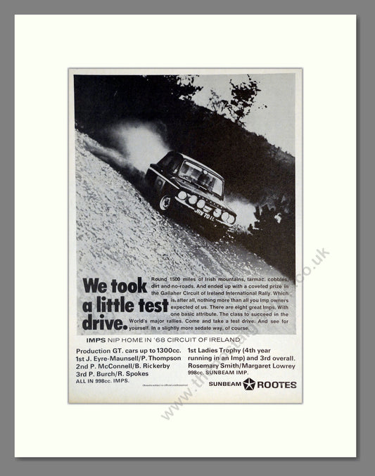 Sunbeam - Imp. Vintage Advert 1968 (ref AD61940)