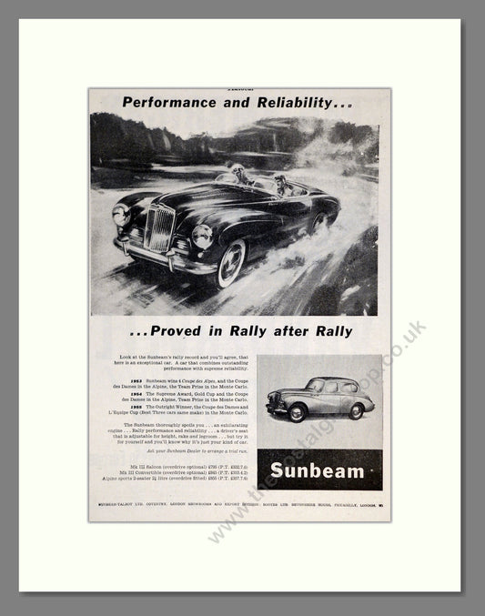 Sunbeam - MKIII. Vintage Advert 1955 (ref AD61946)