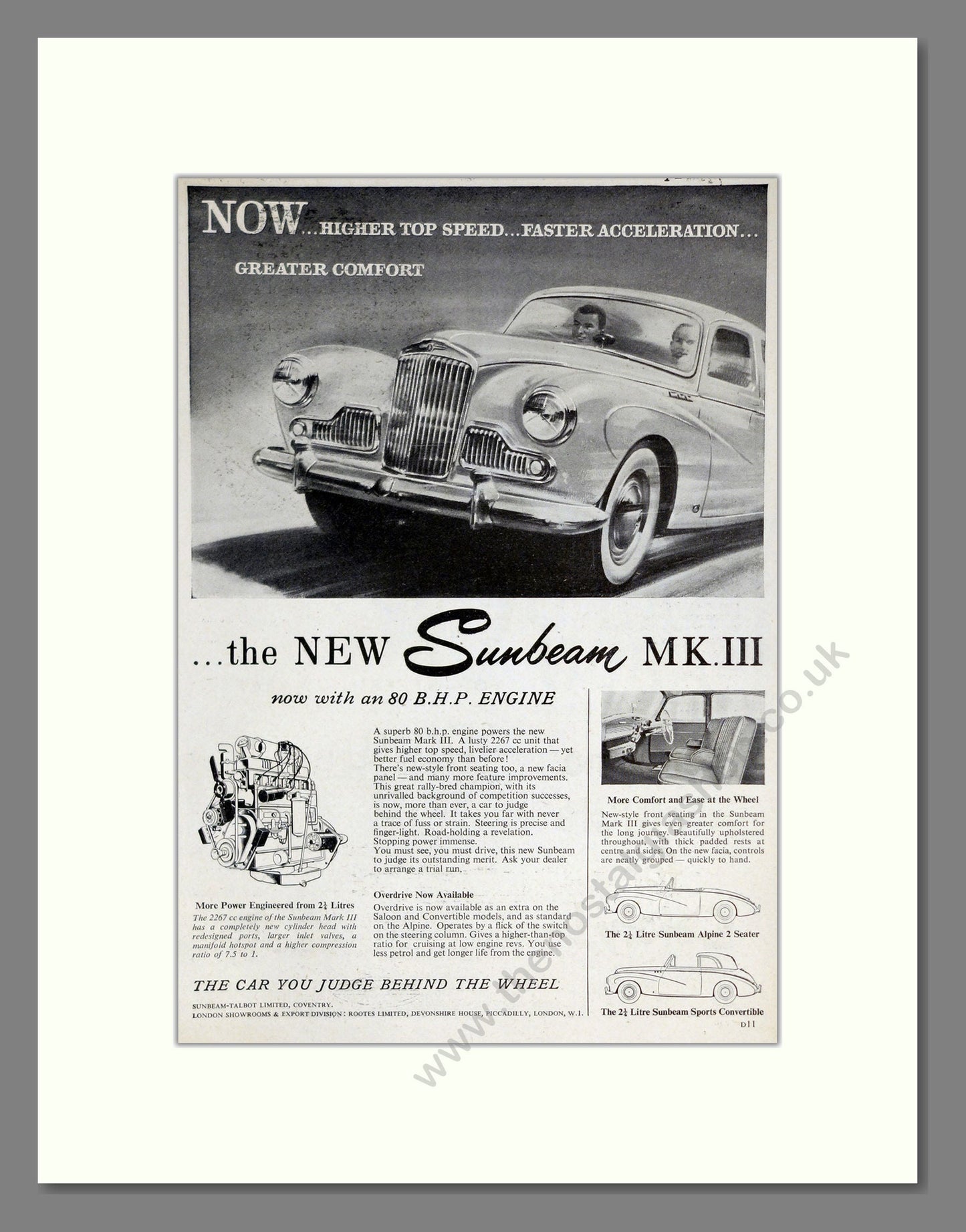 Sunbeam - MKIII. Vintage Advert 1954 (ref AD61951)