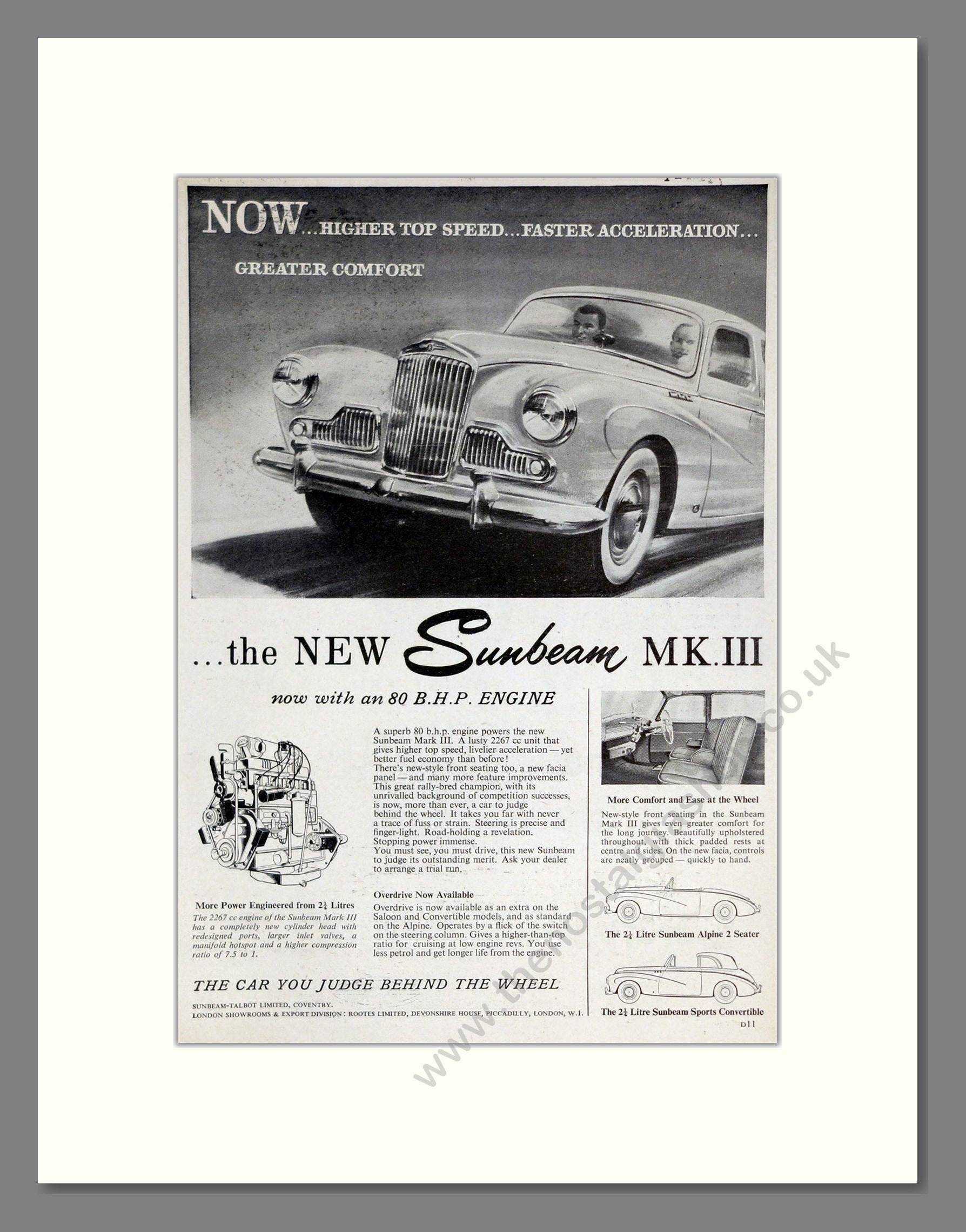 Sunbeam - MKIII. Vintage Advert 1954 (ref AD61951)