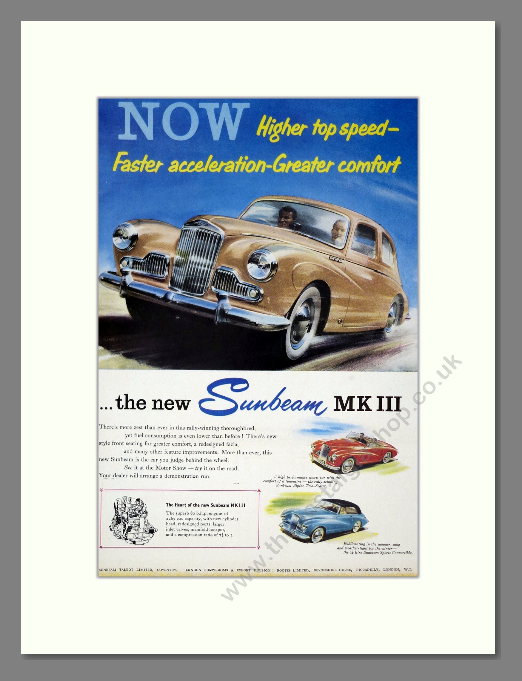 Sunbeam - MKIII. Vintage Advert 1954 (ref AD61952)