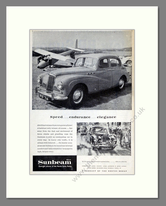 Sunbeam - MKIII Sports Saloon. Vintage Advert 1955 (ref AD61955)