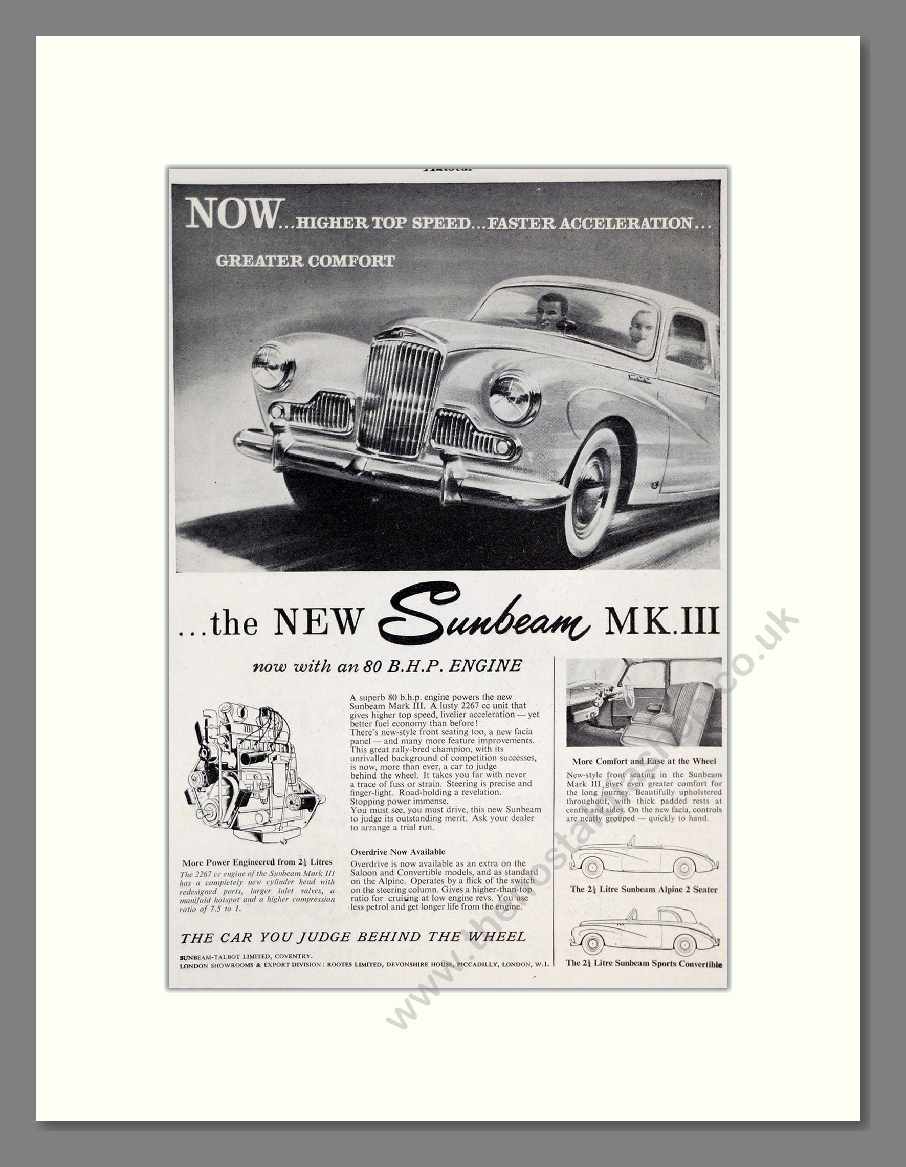 Sunbeam - MKIII. Vintage Advert 1954 (ref AD61958)