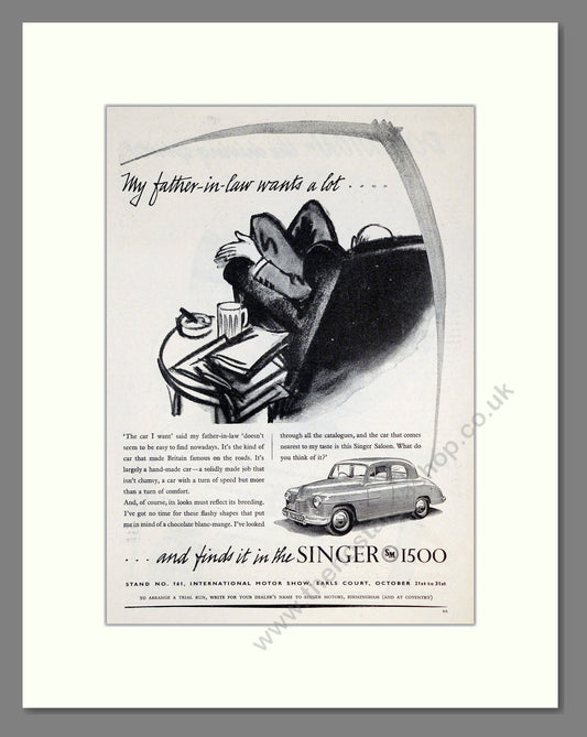 Singer - 1500. Vintage Advert 1953 (ref AD61961)
