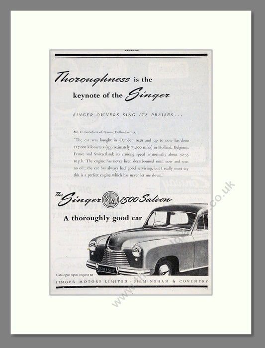 Singer - 1500. Vintage Advert 1953 (ref AD61969)