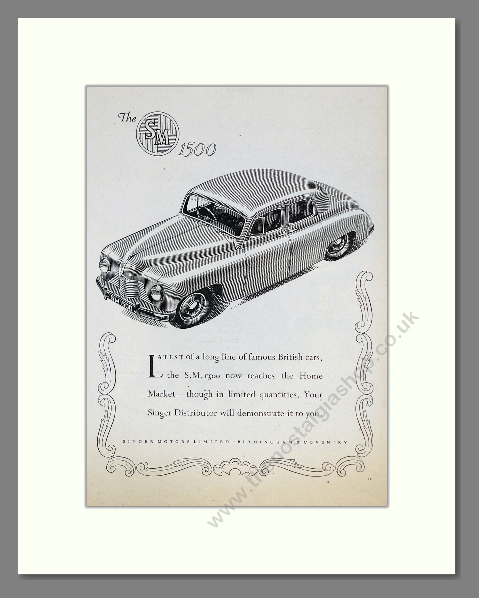 Singer - 1500. Vintage Advert 1949 (ref AD61970)