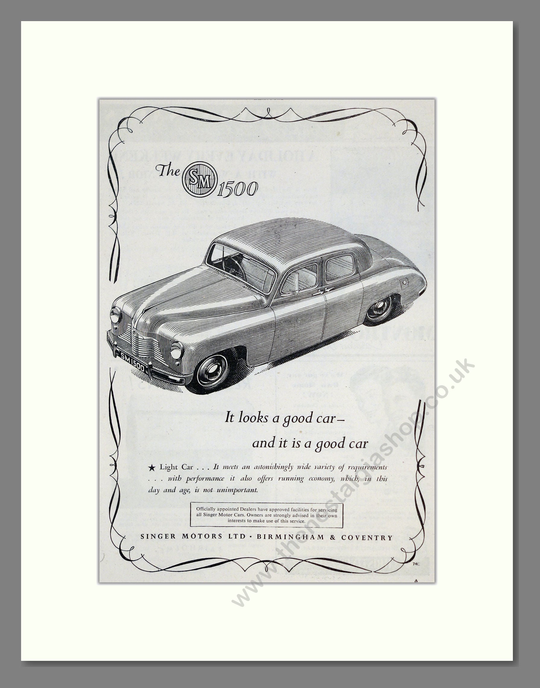 Singer - 1500. Vintage Advert 1952 (ref AD61973)