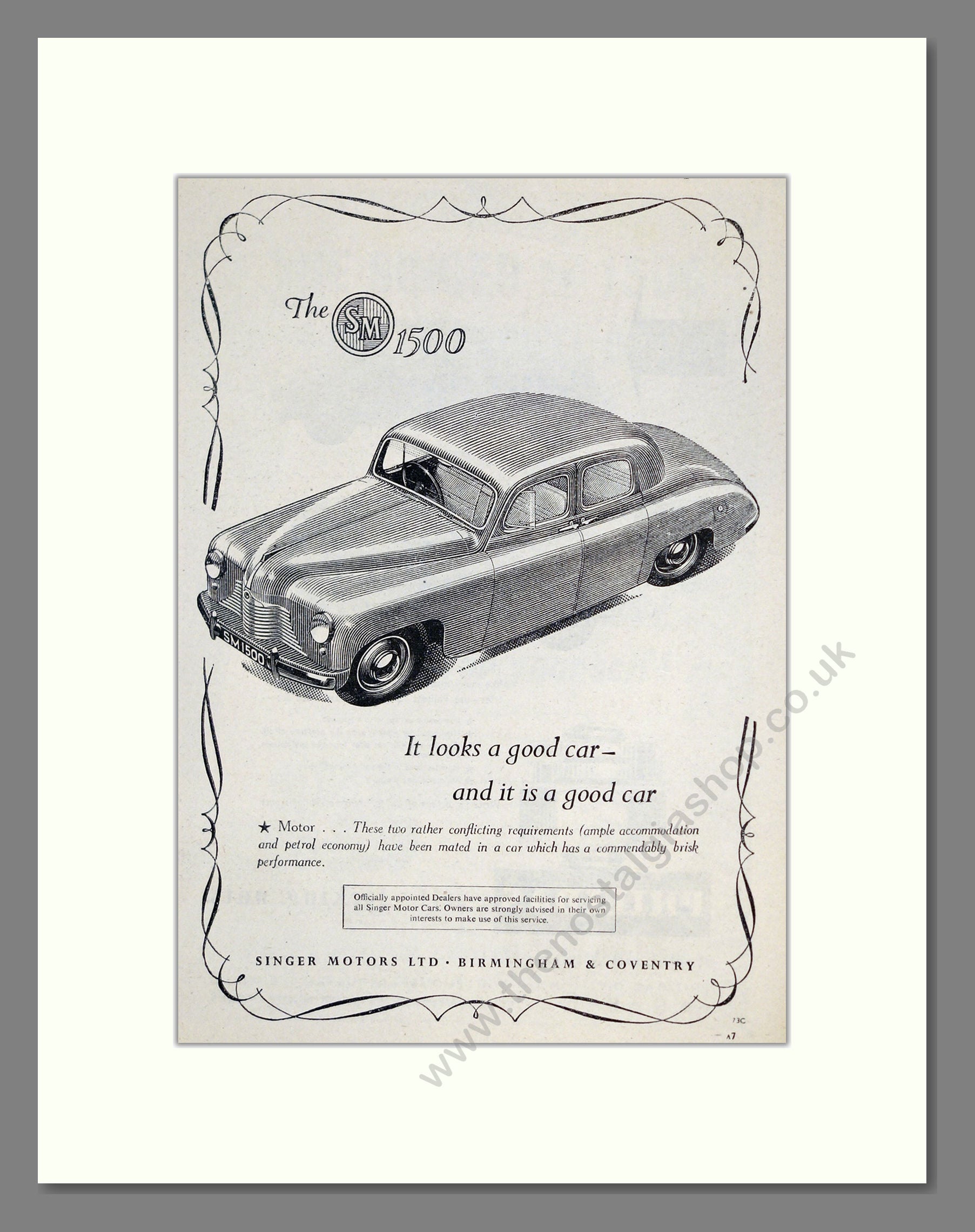 Singer - 1500. Vintage Advert 1952 (ref AD61974)