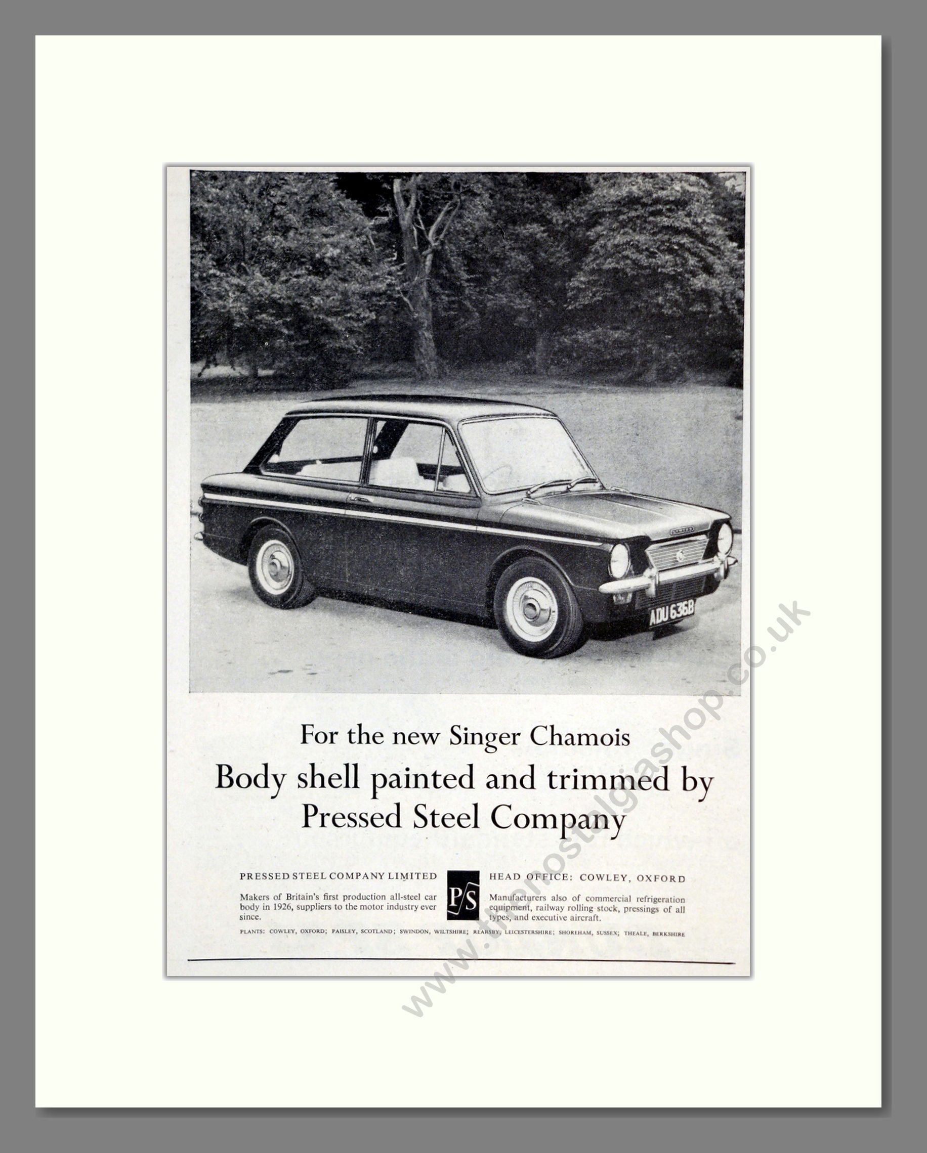Singer - Chamois. Vintage Advert 1964 (ref AD61977)