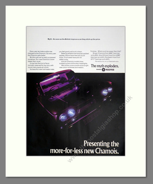Singer - Chamois. Vintage Advert 1968 (ref AD61979)
