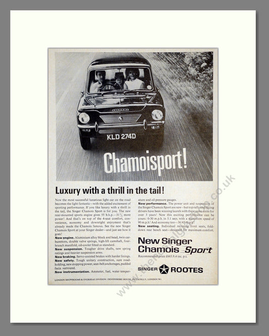Singer - Chamois. Vintage Advert 1966 (ref AD61980)