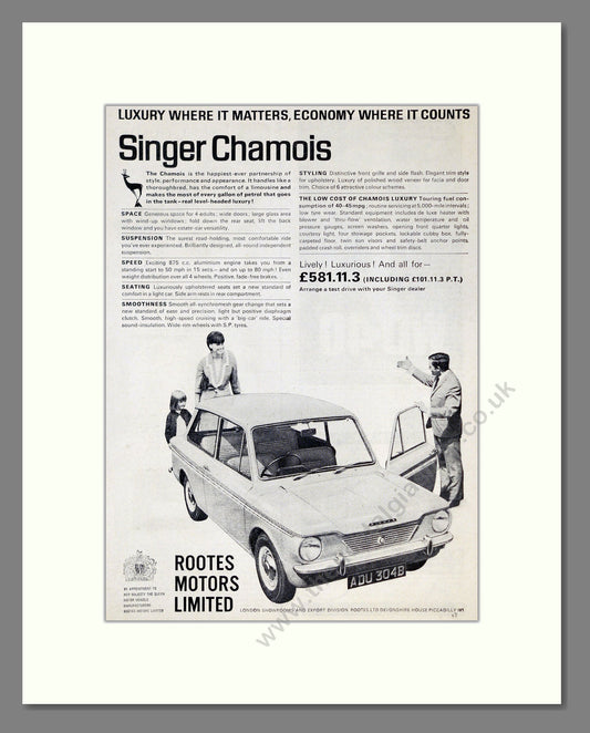Singer - Chamois. Vintage Advert 1965 (ref AD61986)