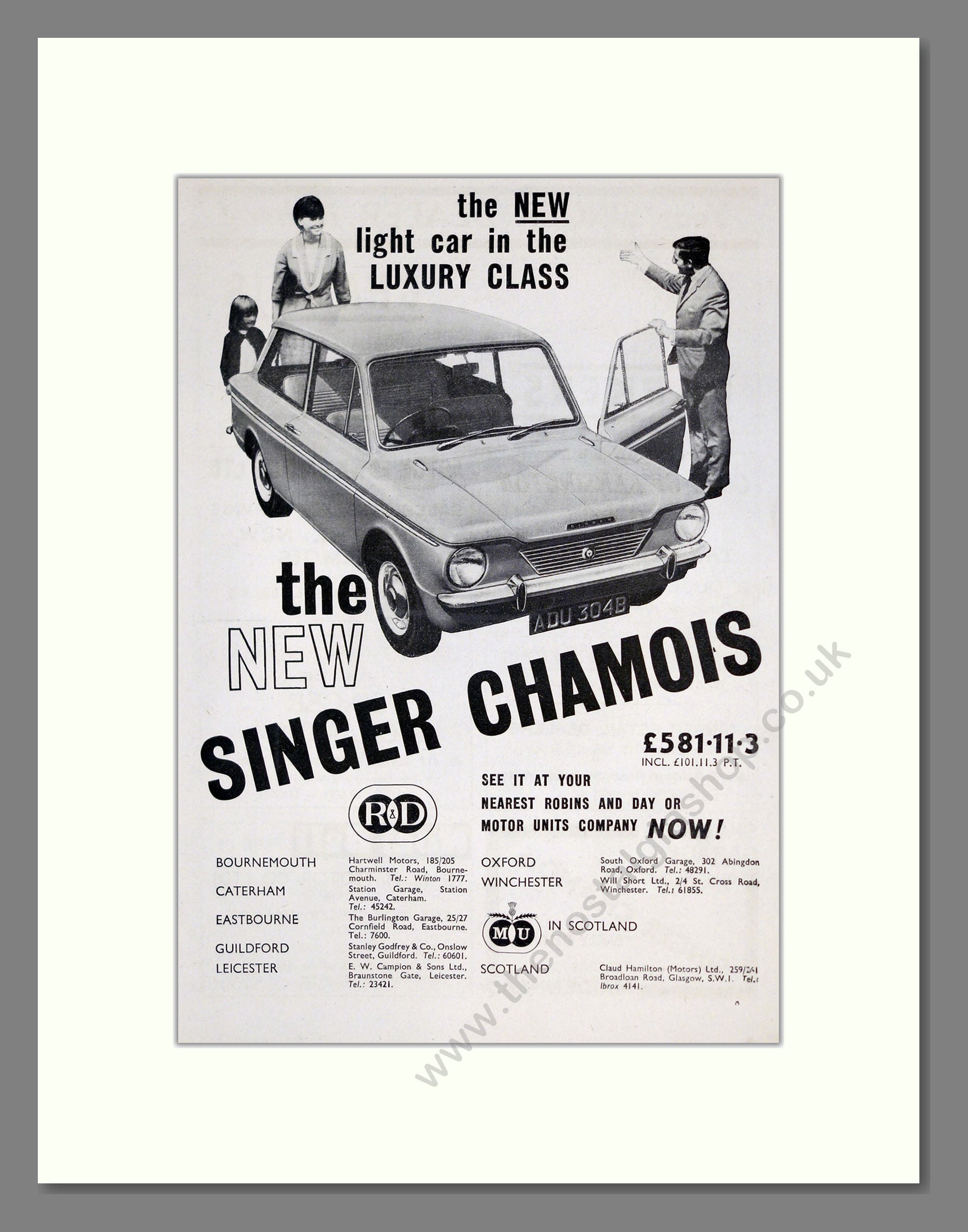 Singer - Chamois. Vintage Advert 1964 (ref AD61987)