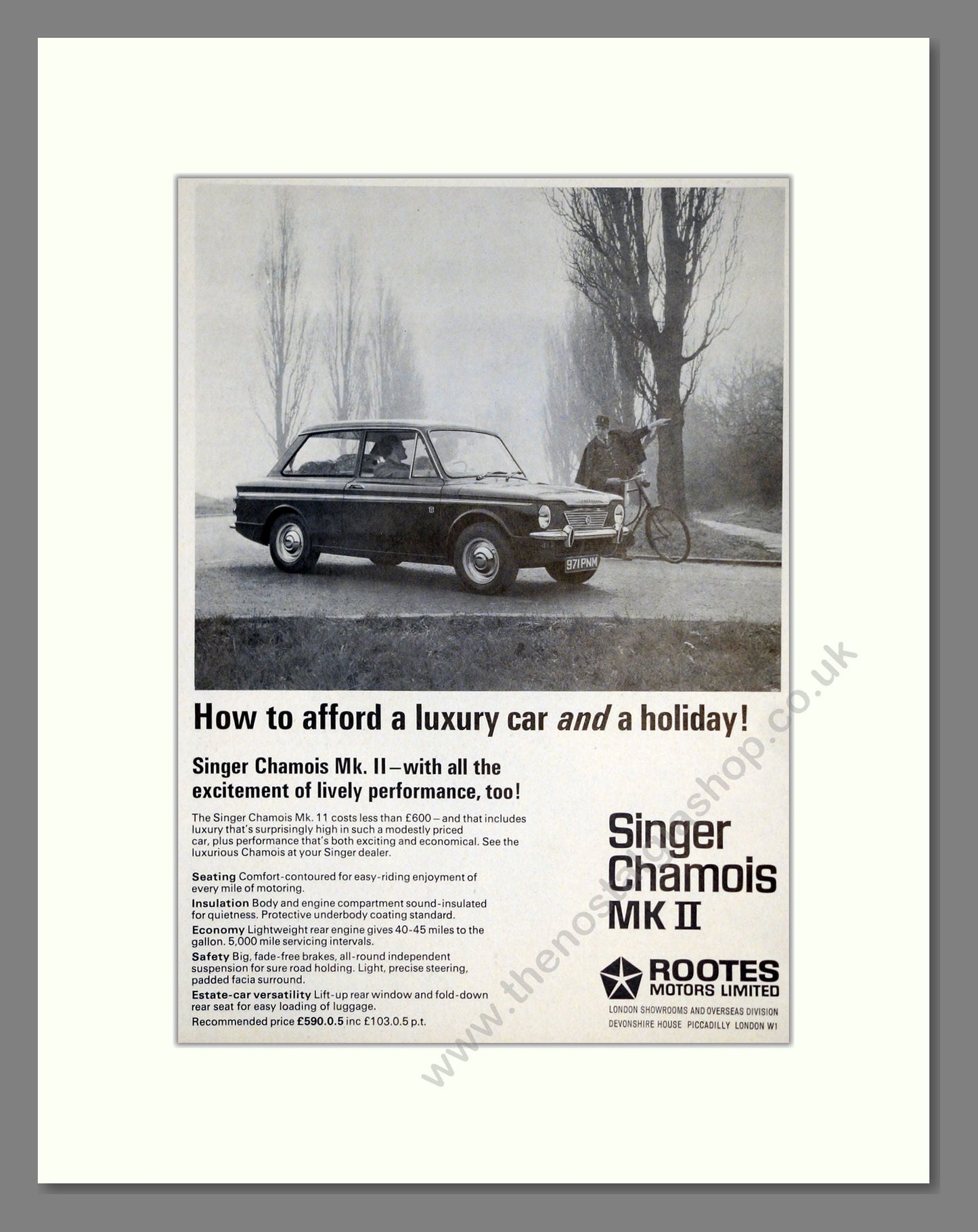 Singer - Chamois MKII. Vintage Advert 1966 (ref AD61988)