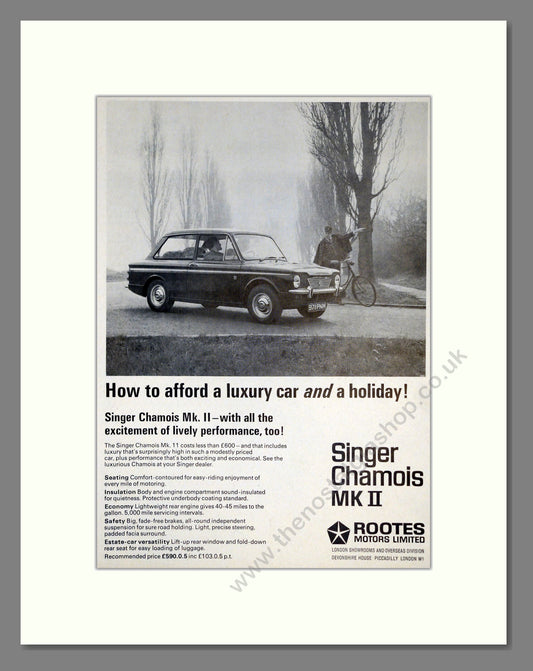 Singer - Chamois MKII. Vintage Advert 1966 (ref AD61988)