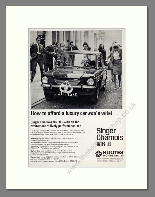Singer - Chamois MKII. Vintage Advert 1966 (ref AD61989)