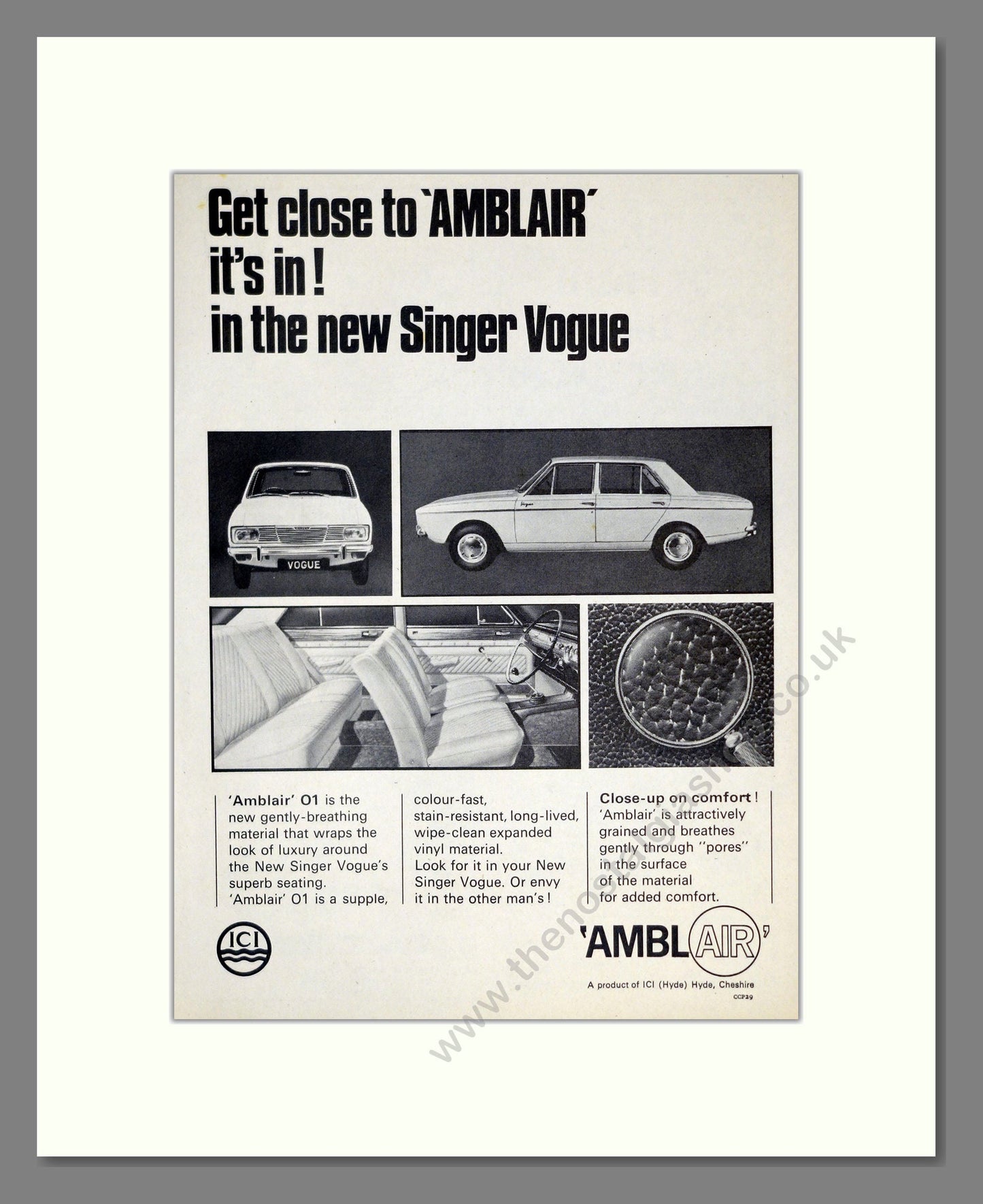 Singer - Vogue. Vintage Advert 1966 (ref AD61993)