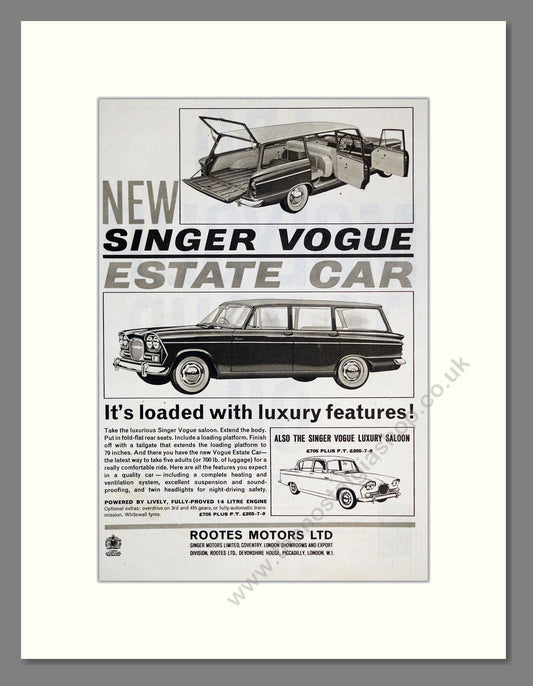 Singer - Vogue. Vintage Advert 1962 (ref AD61996)