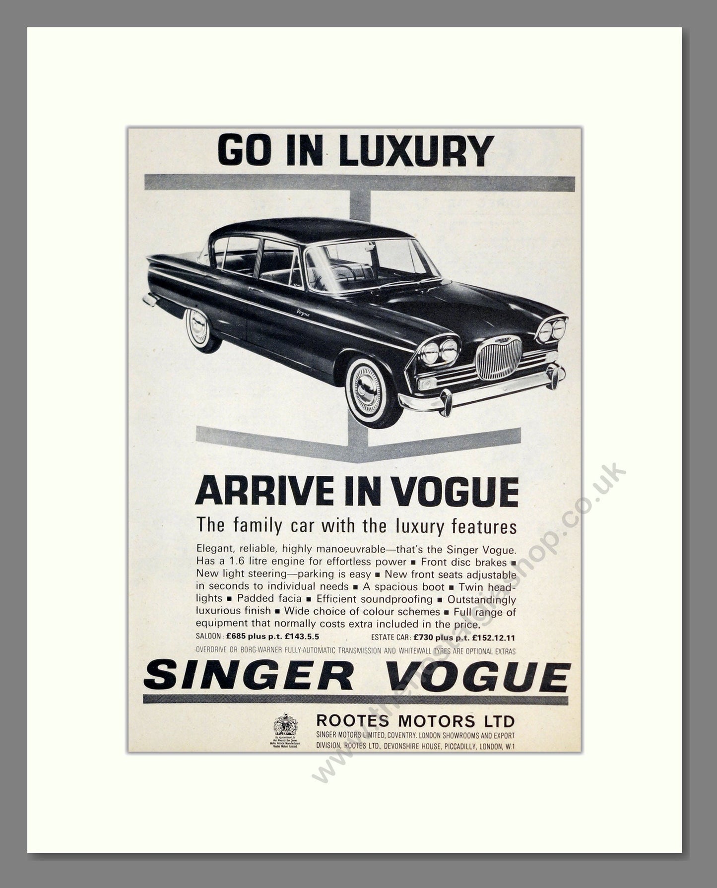 Singer - Vogue. Vintage Advert 1964 (ref AD61997)