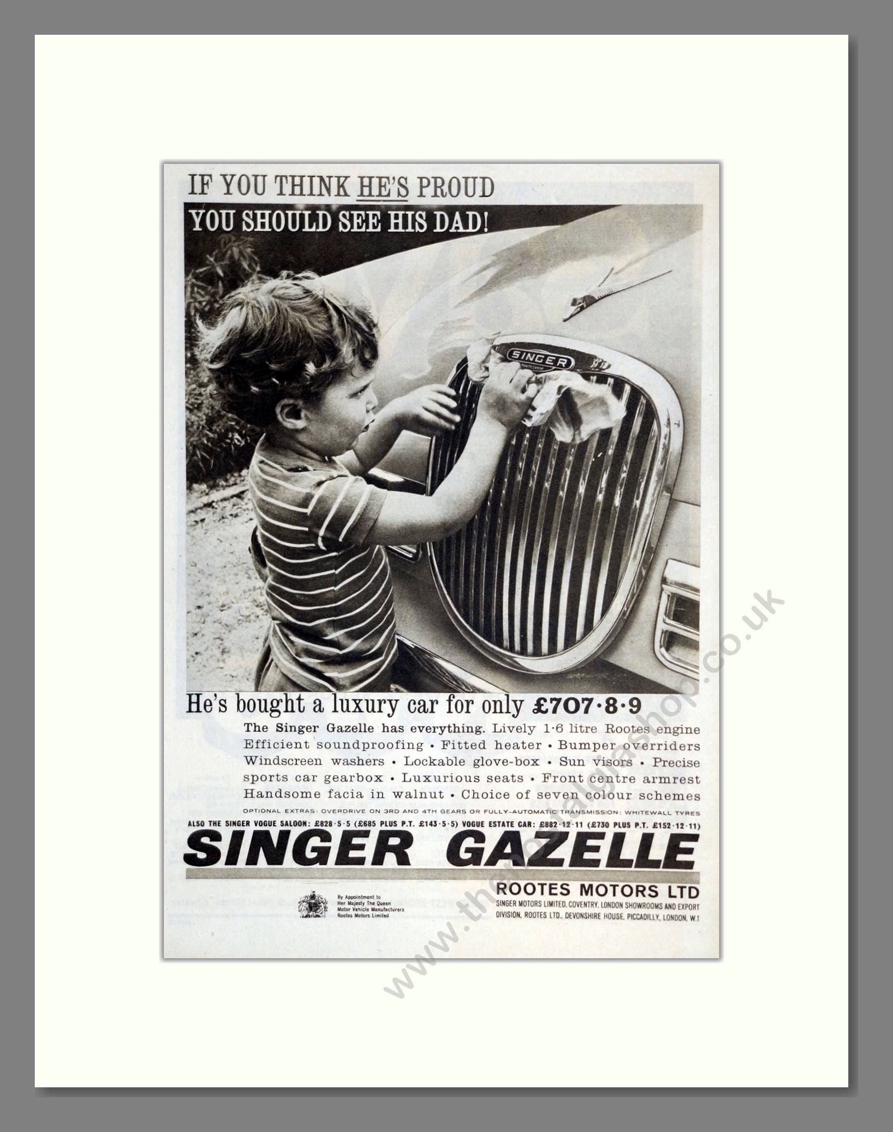 Singer - Gazelle. Vintage Advert 1963 (ref AD62000)