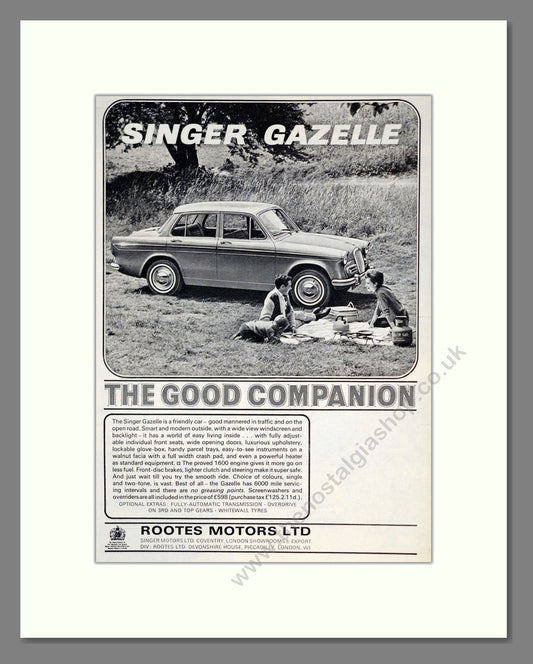 Singer - Gazelle. Vintage Advert 1964 (ref AD62007)
