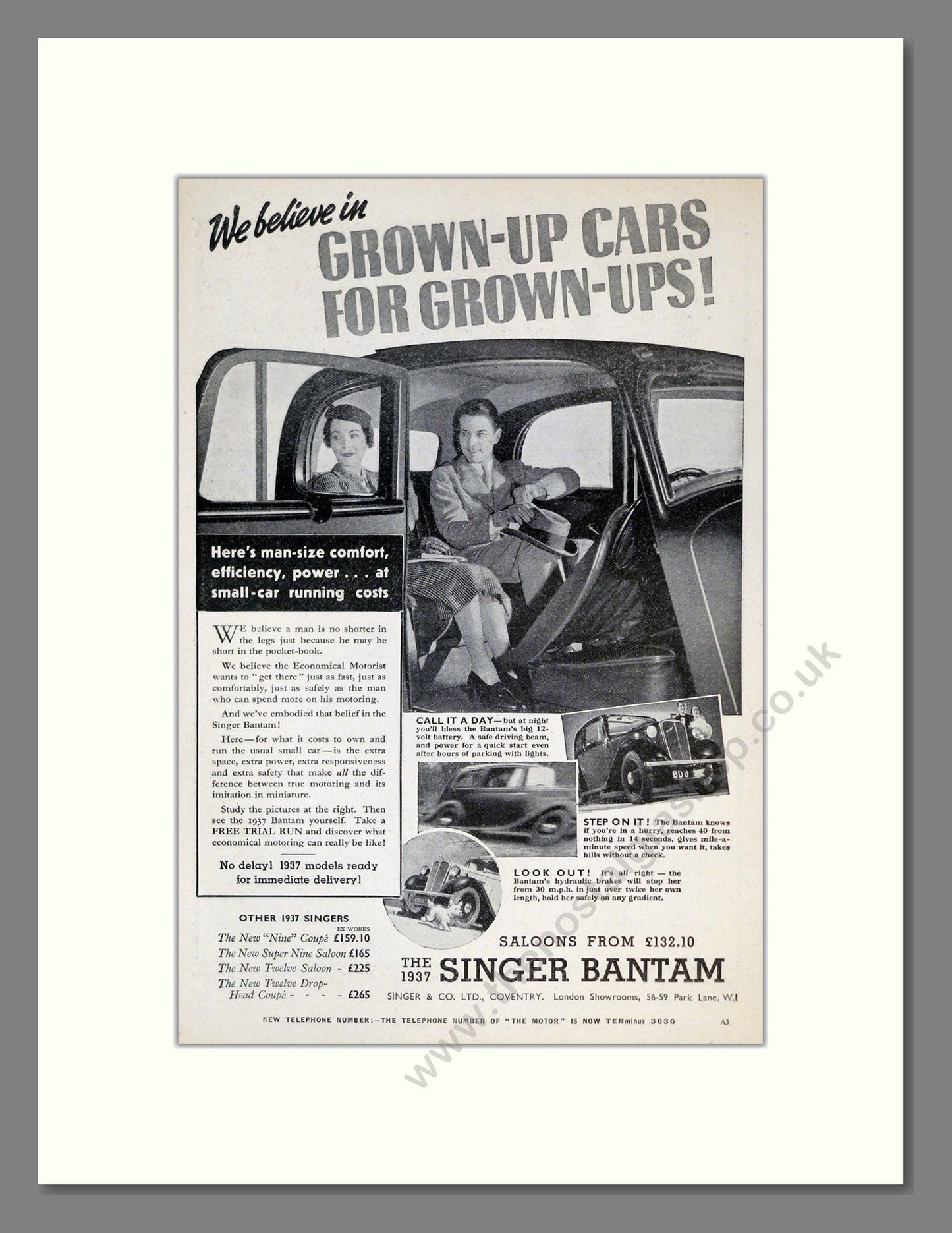 Singer - Bantam. Vintage Advert 1936 (ref AD62017)