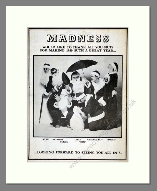 Madness - Thankyou 1980. Vintage Advert 1980 (ref AD17908)