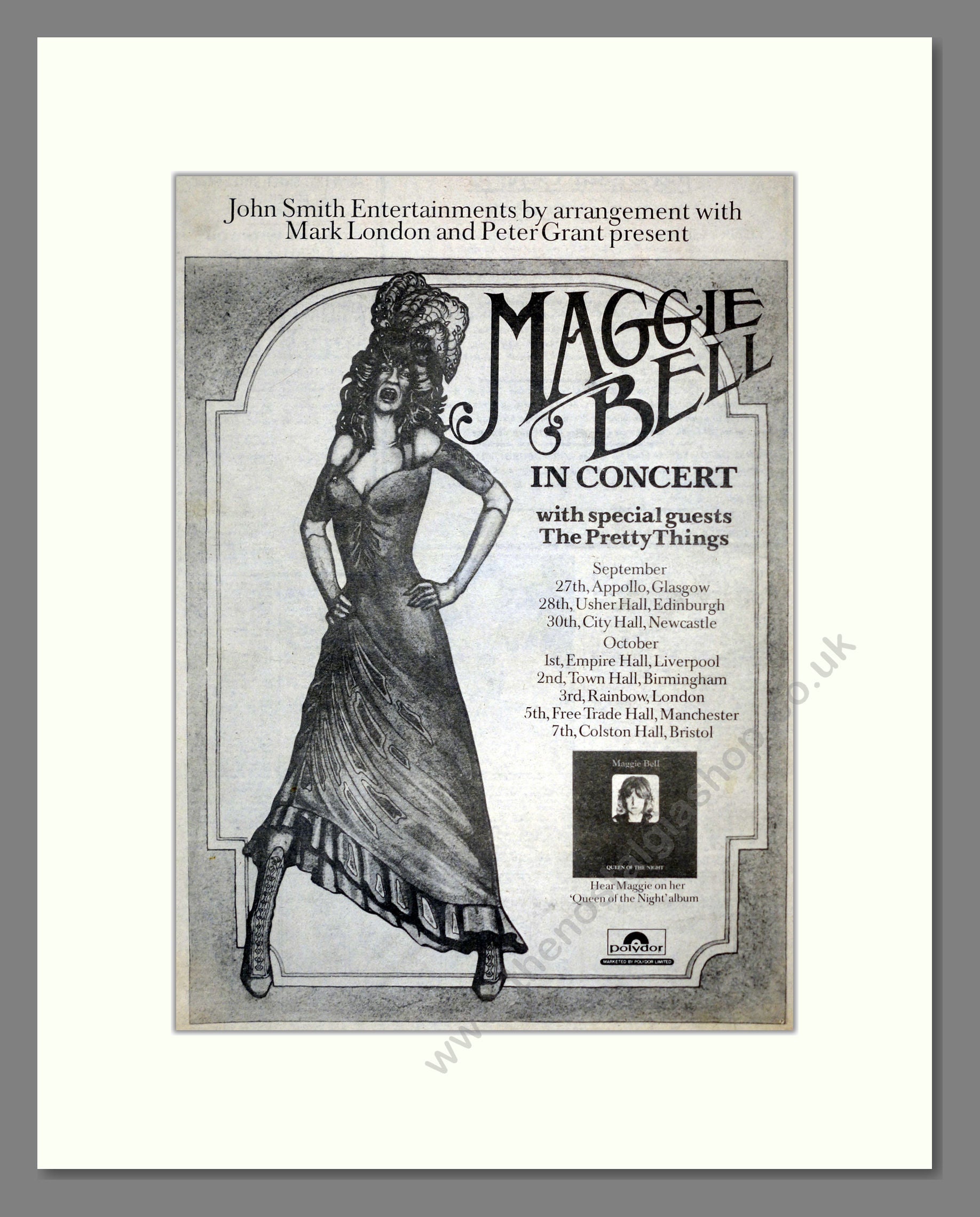 Maggie Bell - UK Tour. Vintage Advert 1974 (ref AD17923)