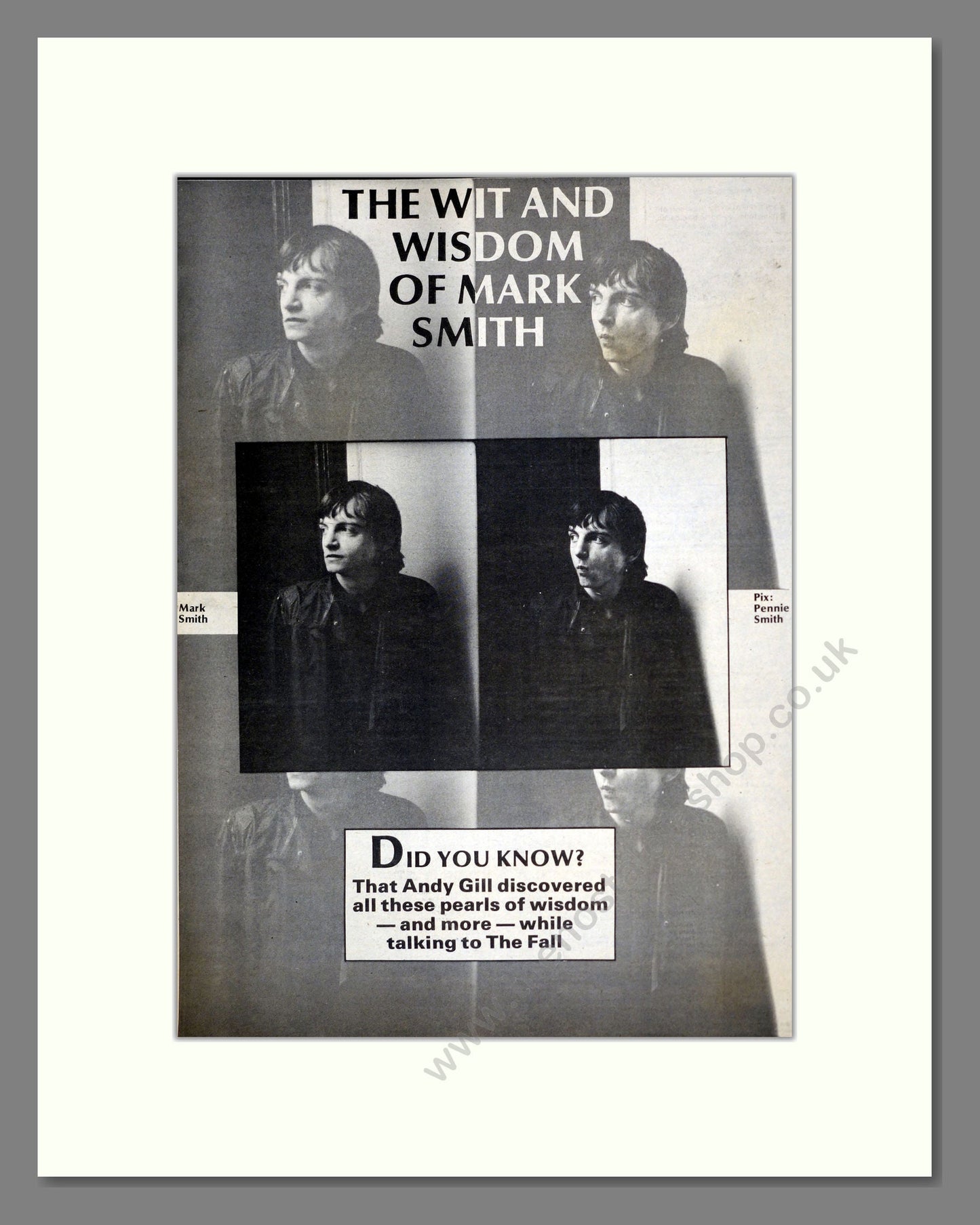 Mark Smith - The Wit and Wisdom Of Mark Smith. Vintage Advert 1981 (ref AD17930)