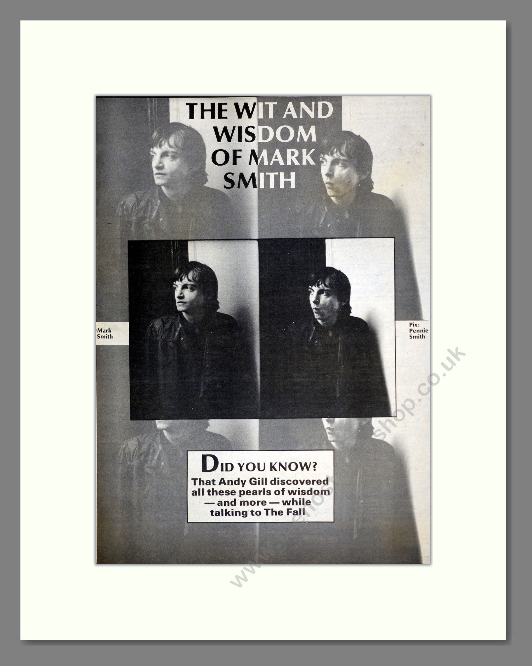 Mark Smith - The Wit and Wisdom Of Mark Smith. Vintage Advert 1981 (ref AD17930)