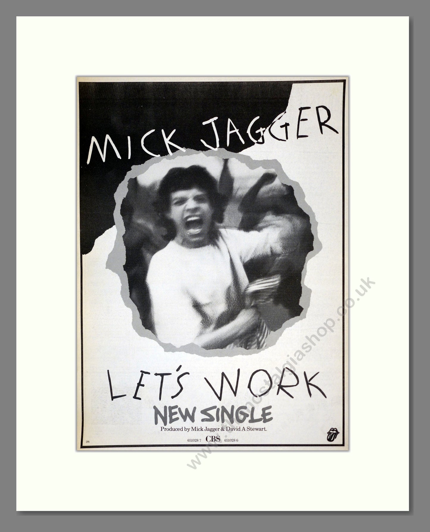 Mick Jagger - Let's Work. Vintage Advert 1987 (ref AD17934)