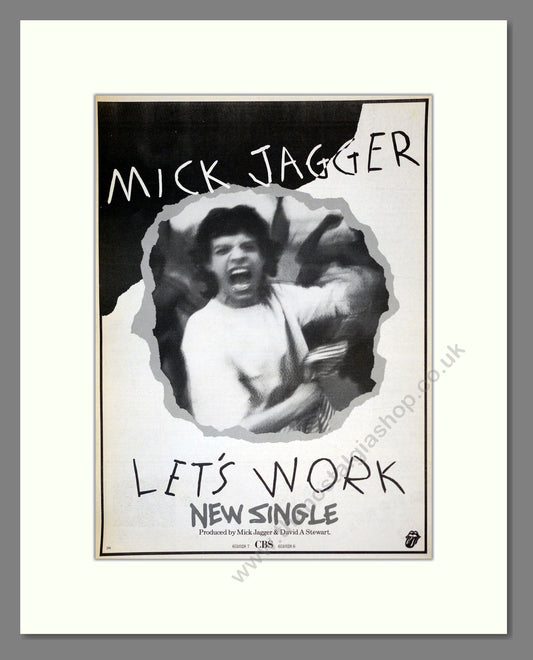 Mick Jagger - Let's Work. Vintage Advert 1987 (ref AD17934)
