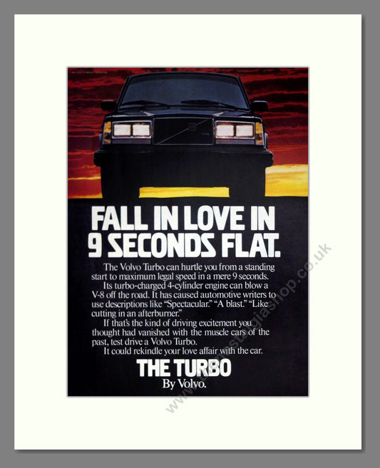 Volvo - Turbo. Vintage Advert 1982 (ref AD62030)
