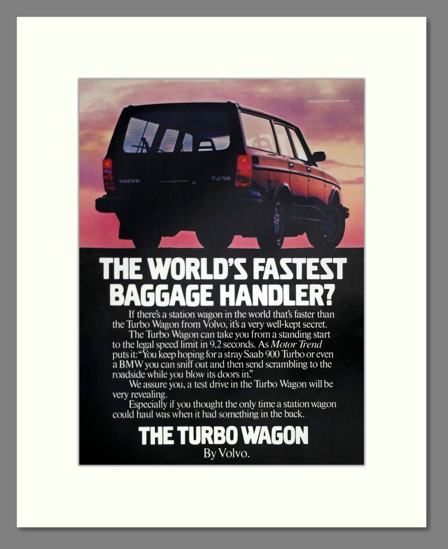Volvo - Turbo Wagon. Vintage Advert 1983 (ref AD62031)