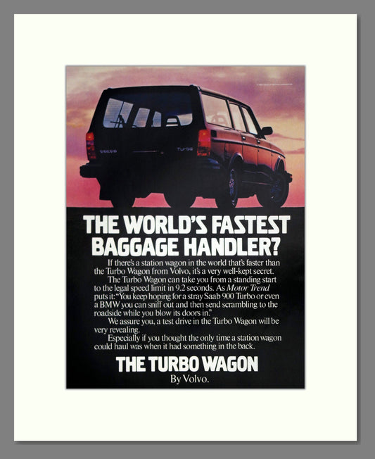 Volvo - Turbo Wagon. Vintage Advert 1983 (ref AD62031)