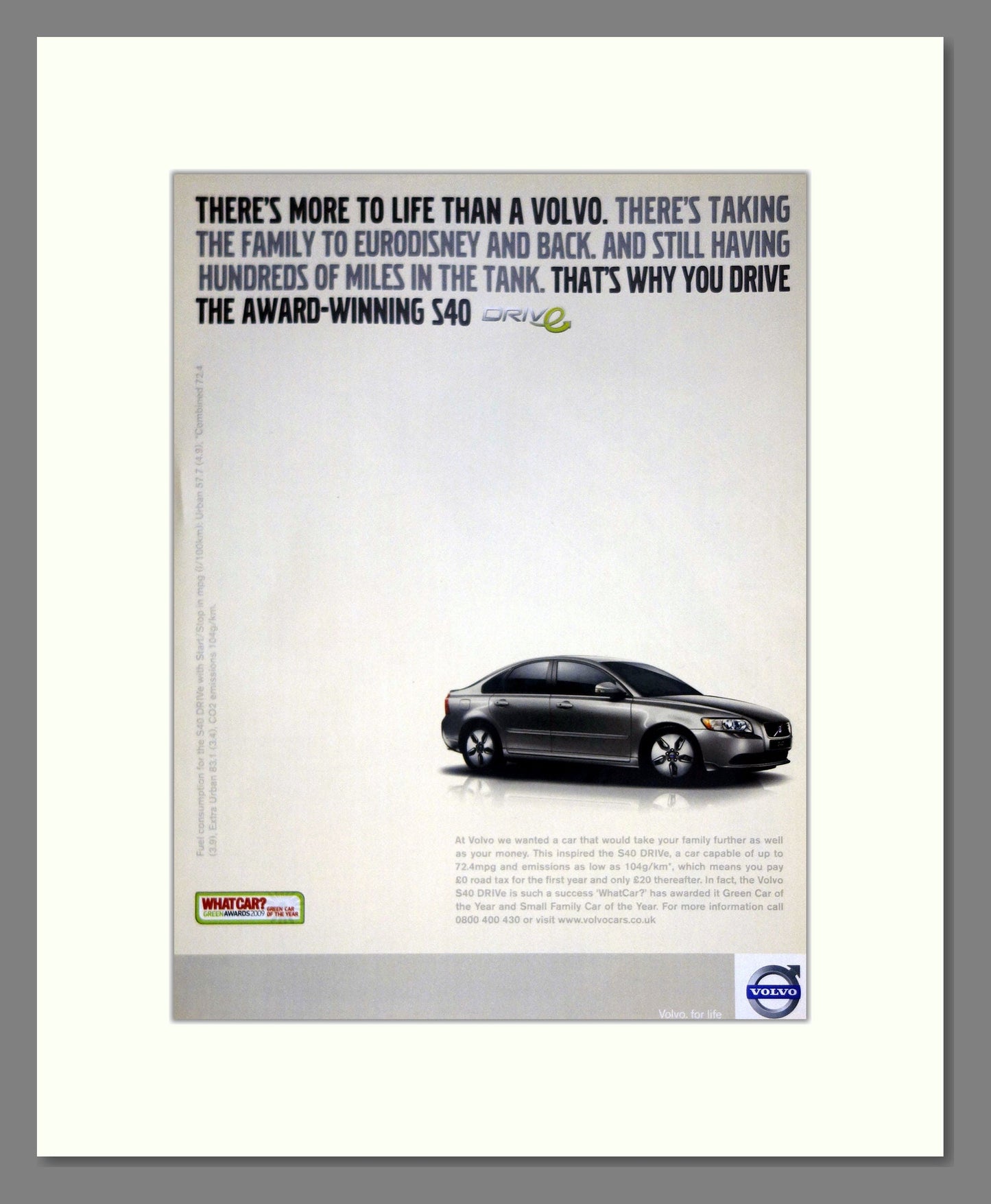 Volvo - S40. Vintage Advert 2010 (ref AD62034)