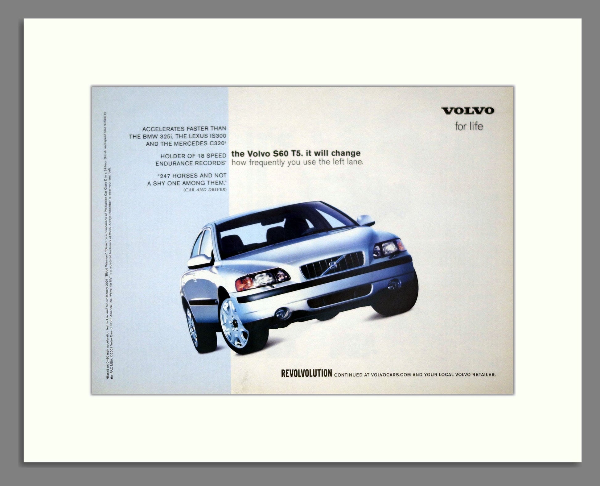 Volvo - S60 T5. Vintage Advert 2001 (ref AD62036)