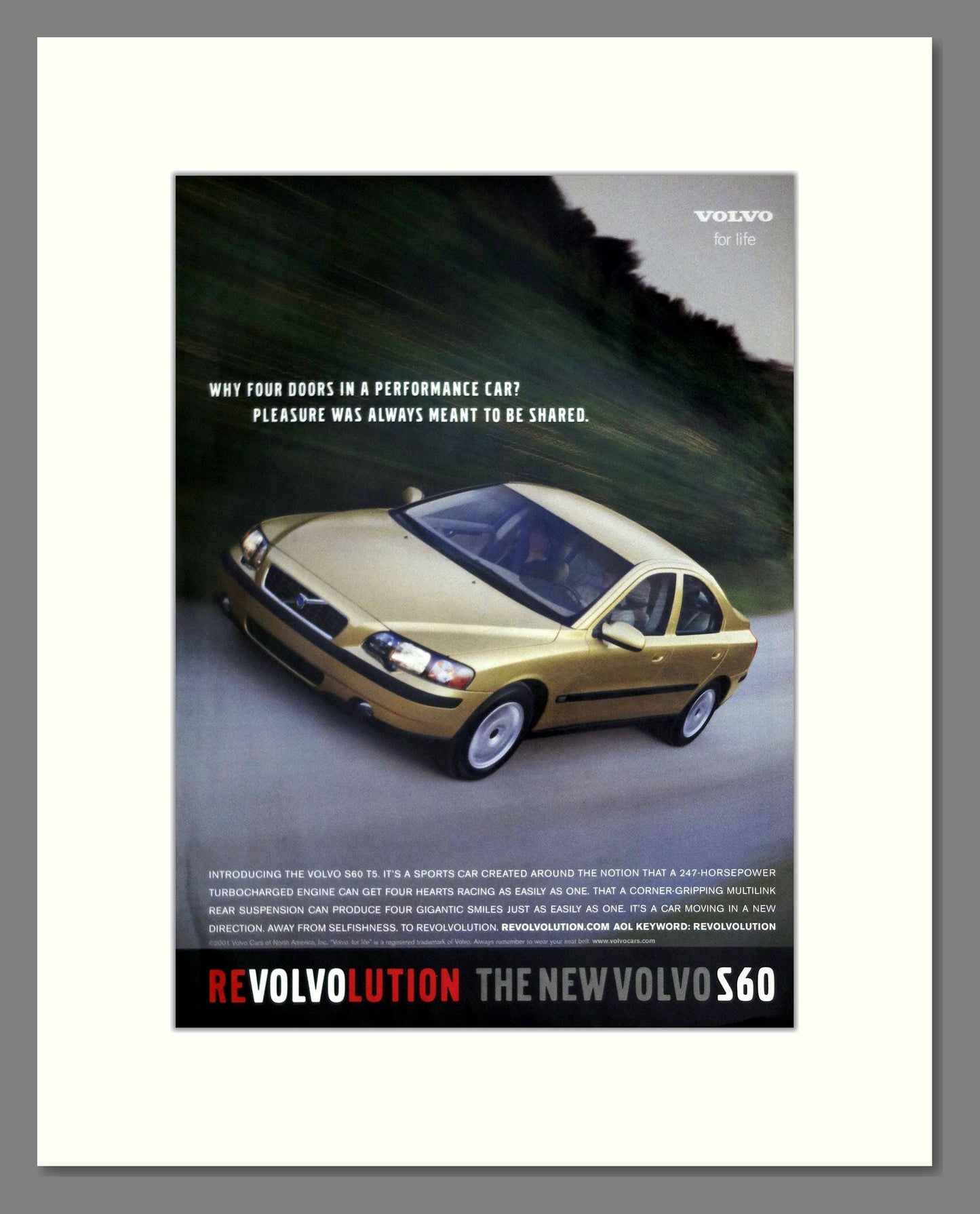 Volvo - S60. Vintage Advert 2001 (ref AD62037)