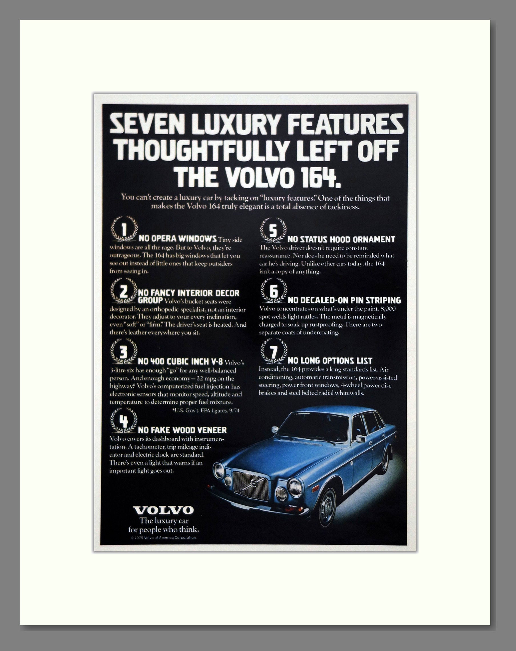 Volvo - 164. Vintage Advert 1975 (ref AD62044)