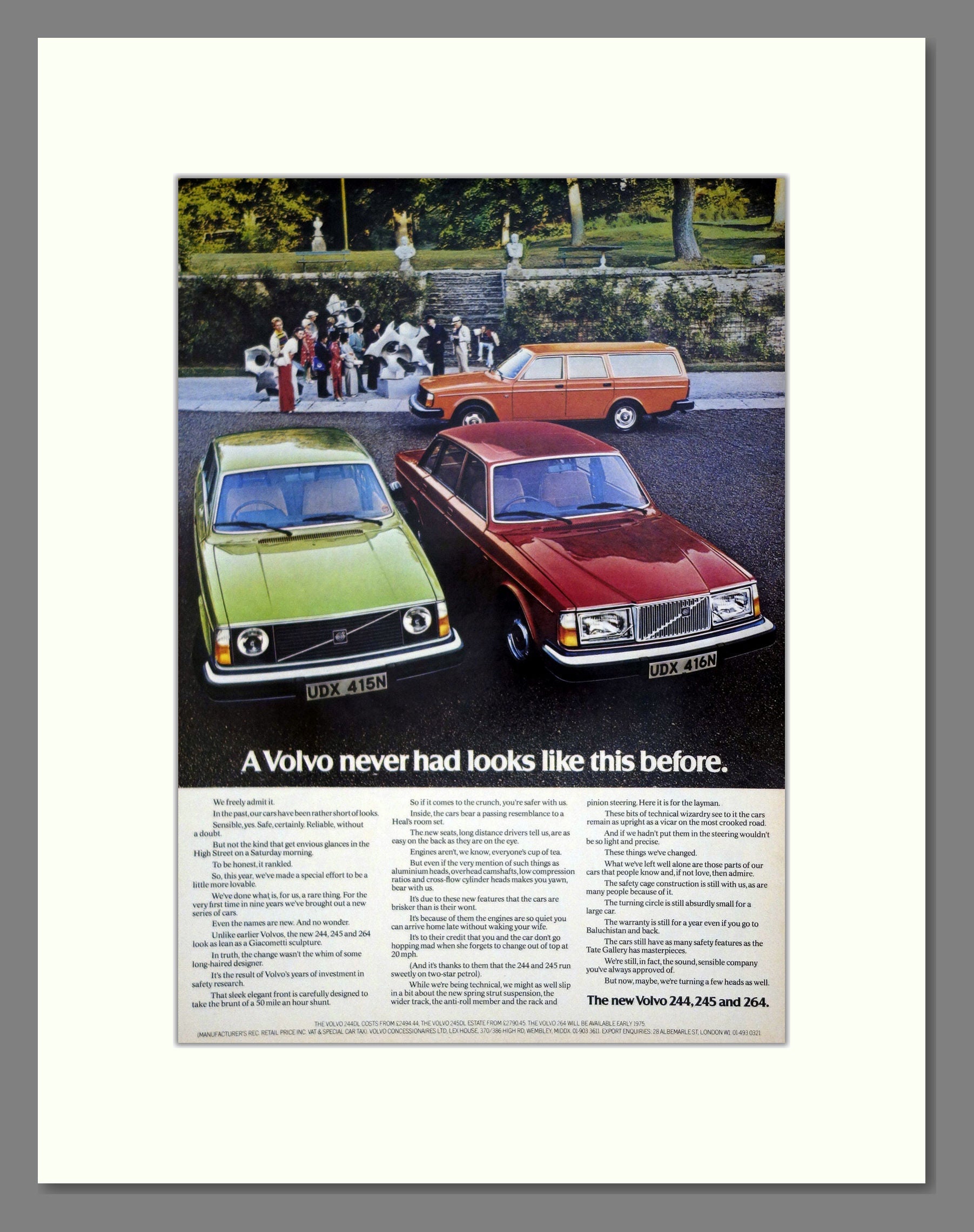 Volvo - 244 / 245 / 264. Vintage Advert 1975 (ref AD62052)
