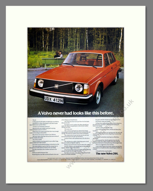 Volvo - 244. Vintage Advert 1974 (ref AD62054)